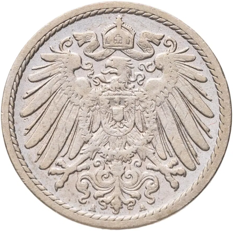 Германия 5 пфеннигов (pfennig) 1903 A  знак монетного двора: "A" - Берлин, реверс