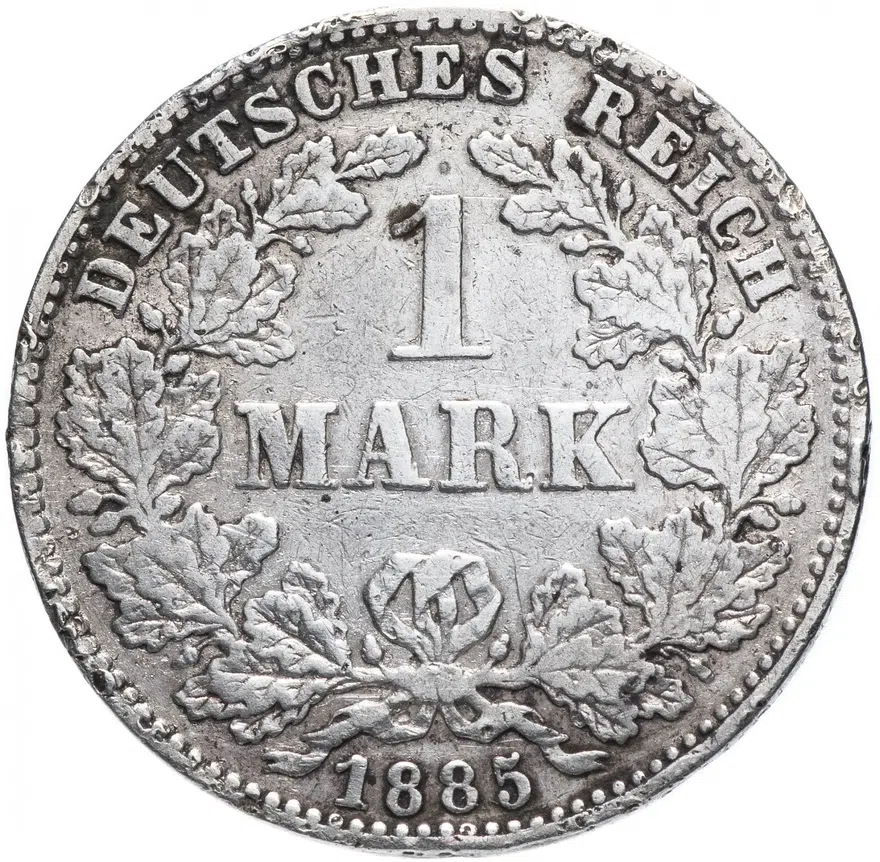 Германия 1 марка 1885 J, реверс