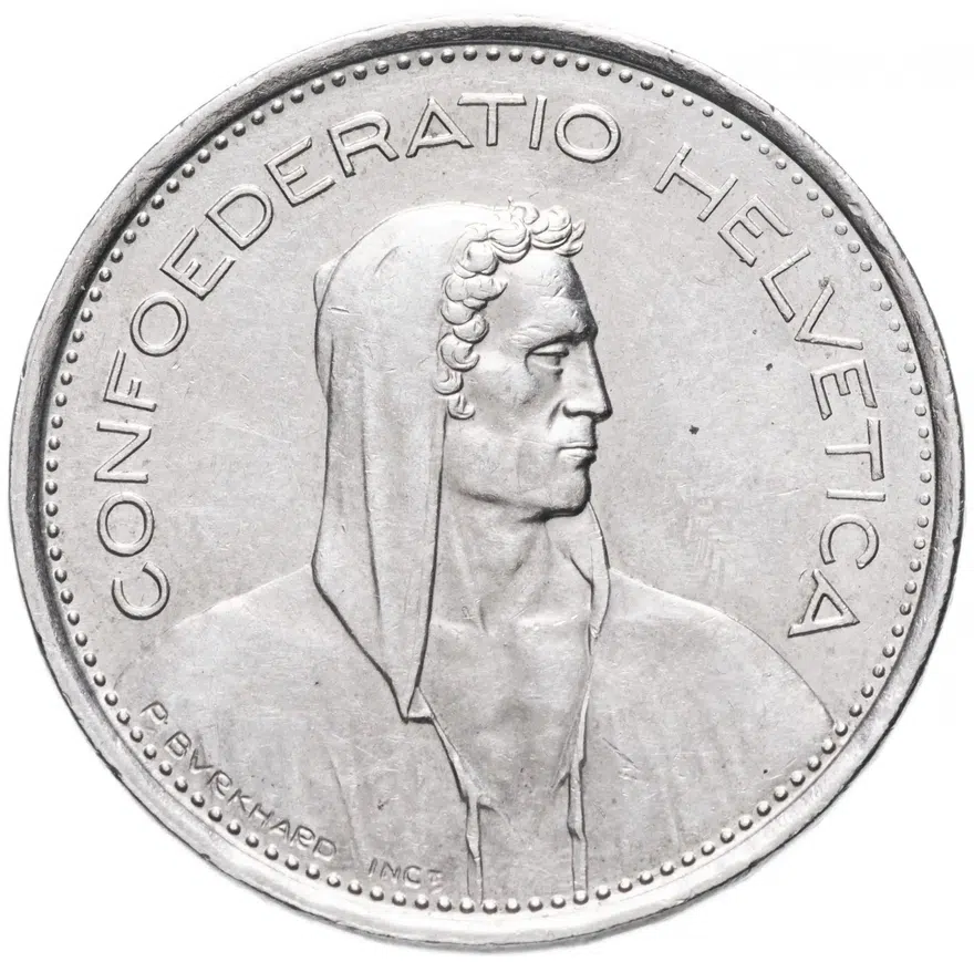 Швейцария 5 франков 1976