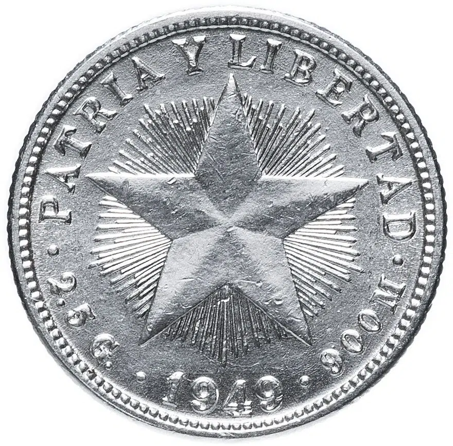 Куба 10 сентаво (centavos) 1949, реверс