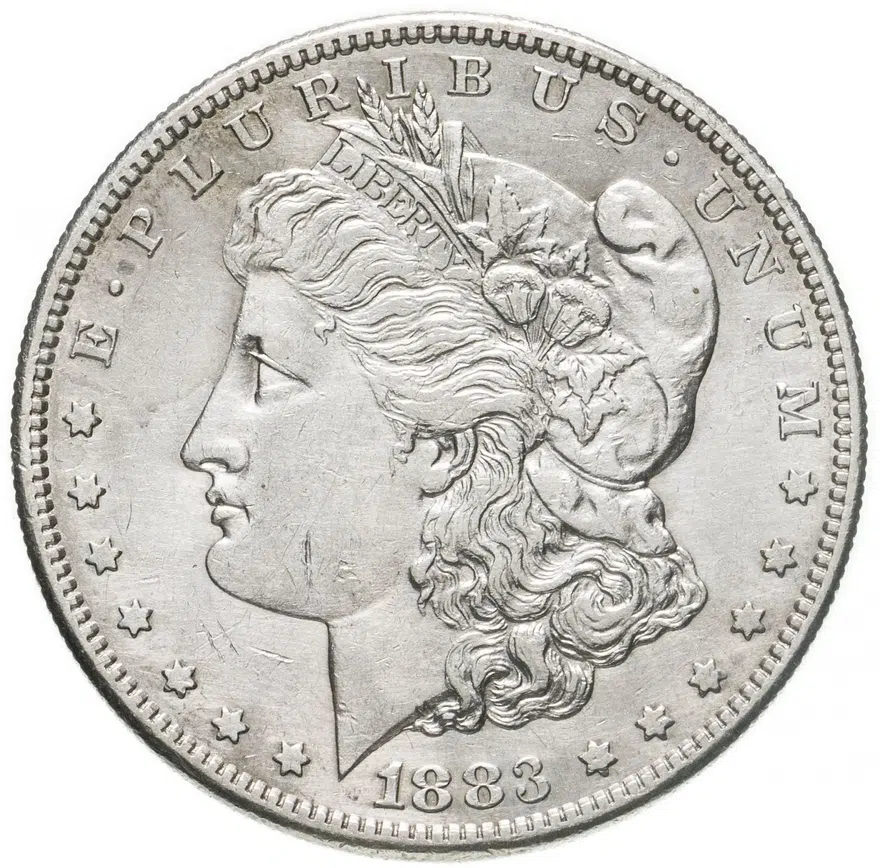 США 1 доллар (dollar) 1883 S Доллар Моргана знак монетного двора: "S" - Сан-Франциско