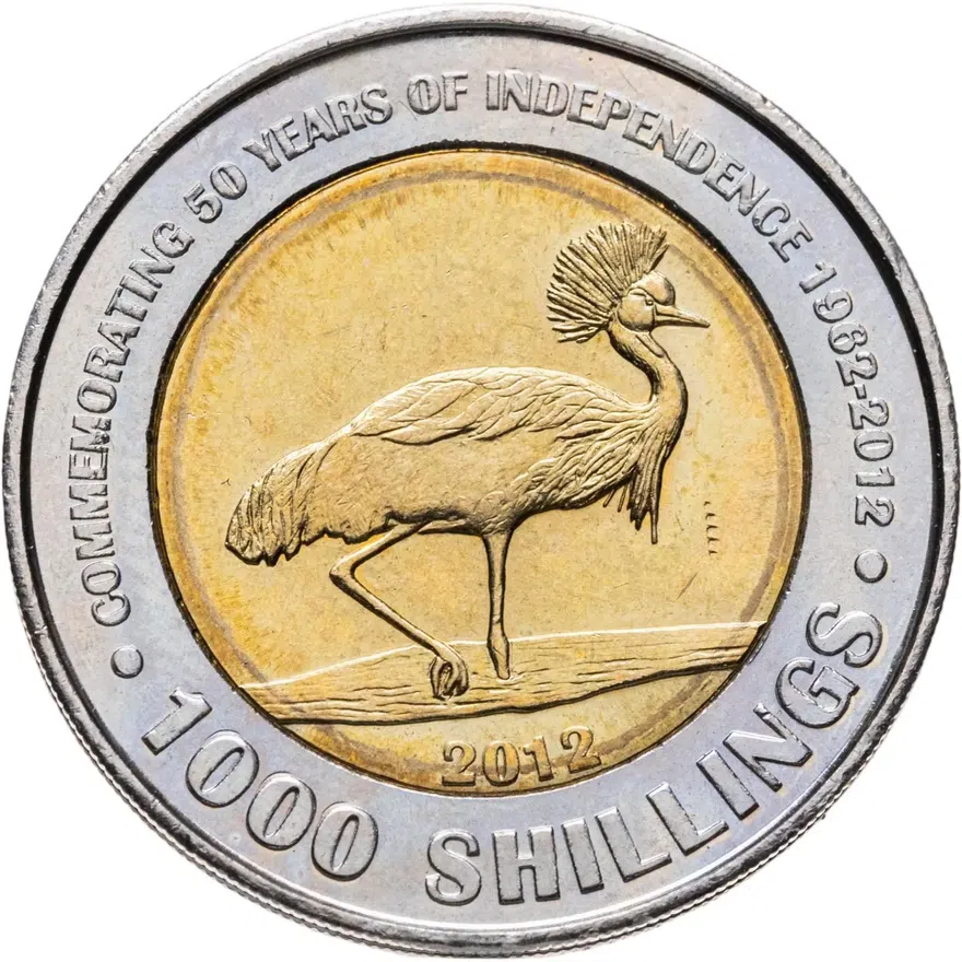 Уганда 1000 шиллингов (shillings) 2012  50 лет Независимости, реверс