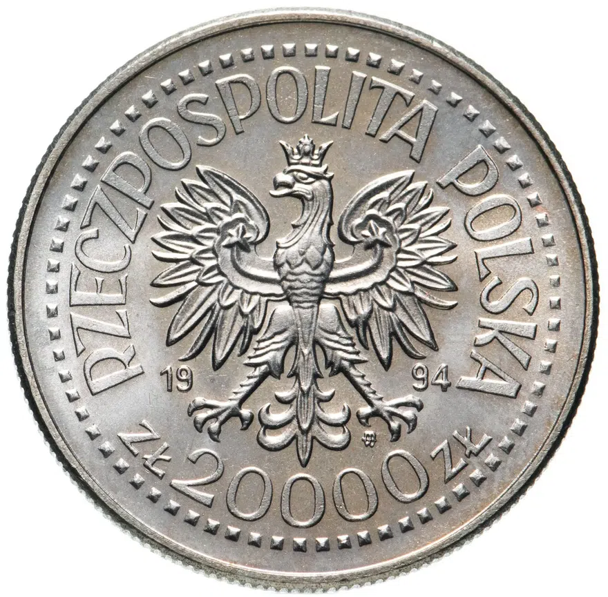 Польша 20000 злотых (zlotych) 1994  Польские правители - Сигизмунд I (1506-1548), реверс