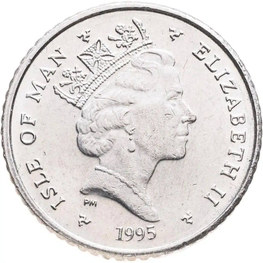 Остров Мэн 5 пенсов (pence) 1995, аверс