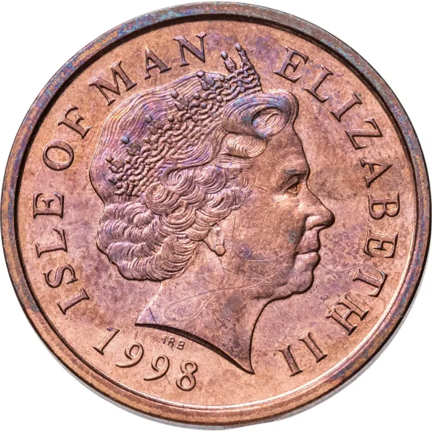 Остров Мэн 2 пенса (pence) 1998 "Велосипедисты"