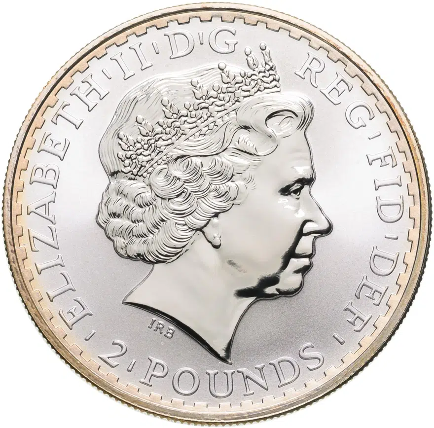 Великобритания 2 фунта (pounds) 1998 "Стоящая Британия", реверс