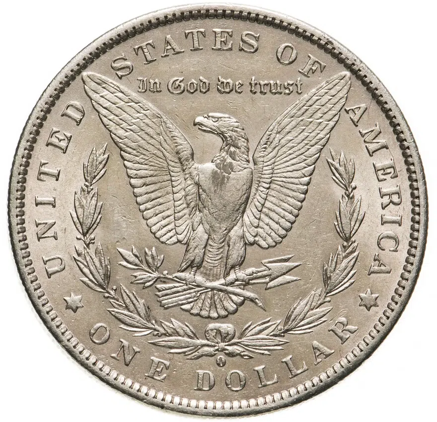 США 1 доллар (dollar) 1888 O Доллар Моргана знак монетного двора: "O" - Новый Орлеан, аверс