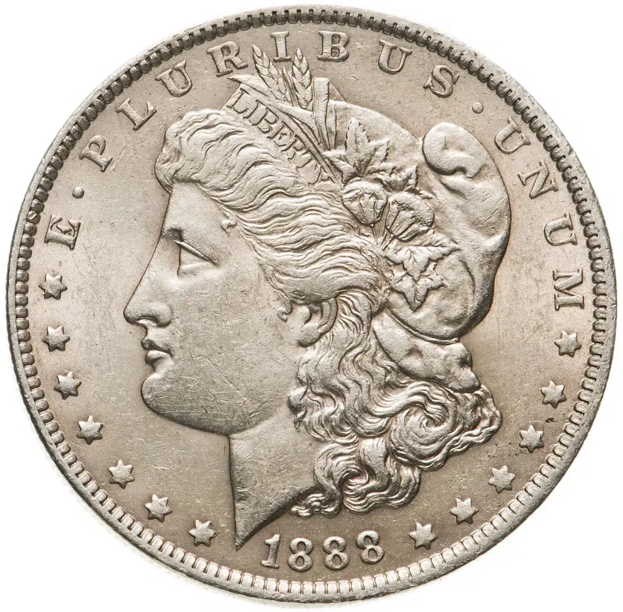 США 1 доллар (dollar) 1888 O Доллар Моргана знак монетного двора: "O" - Новый Орлеан, реверс