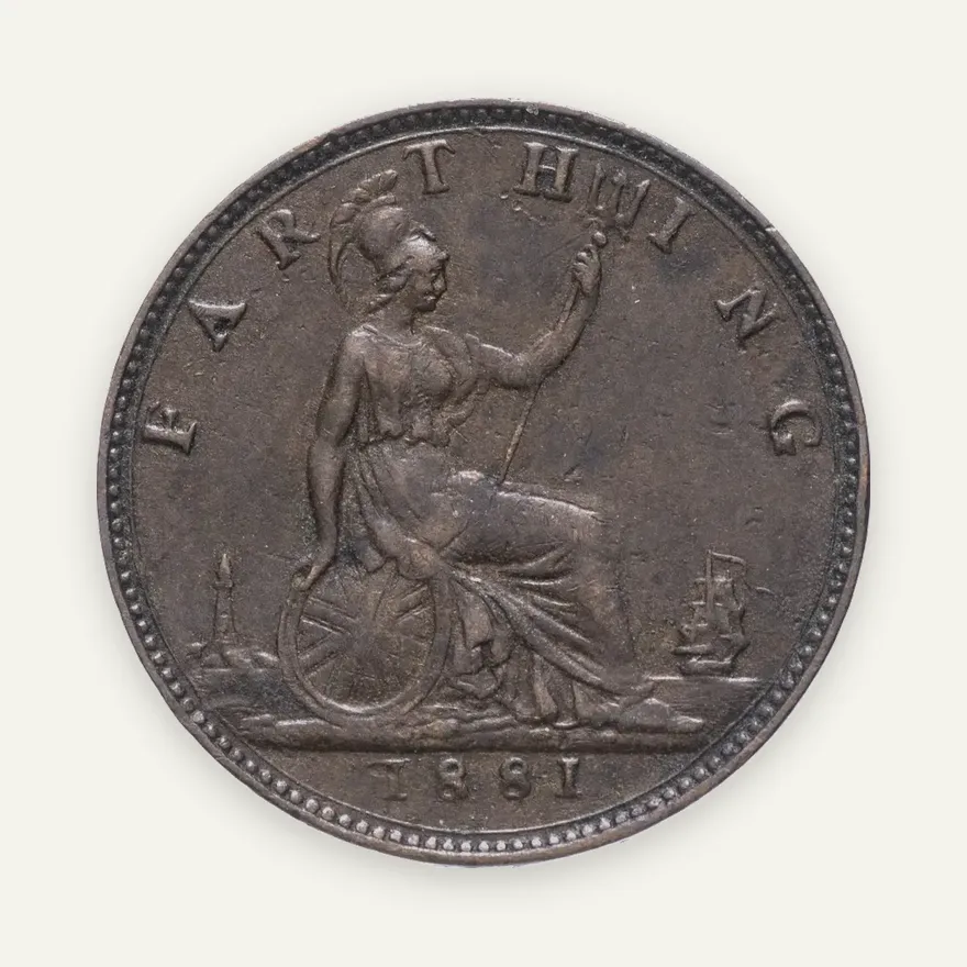 Великобритания 1 фартинг (farthing) 1881, аверс