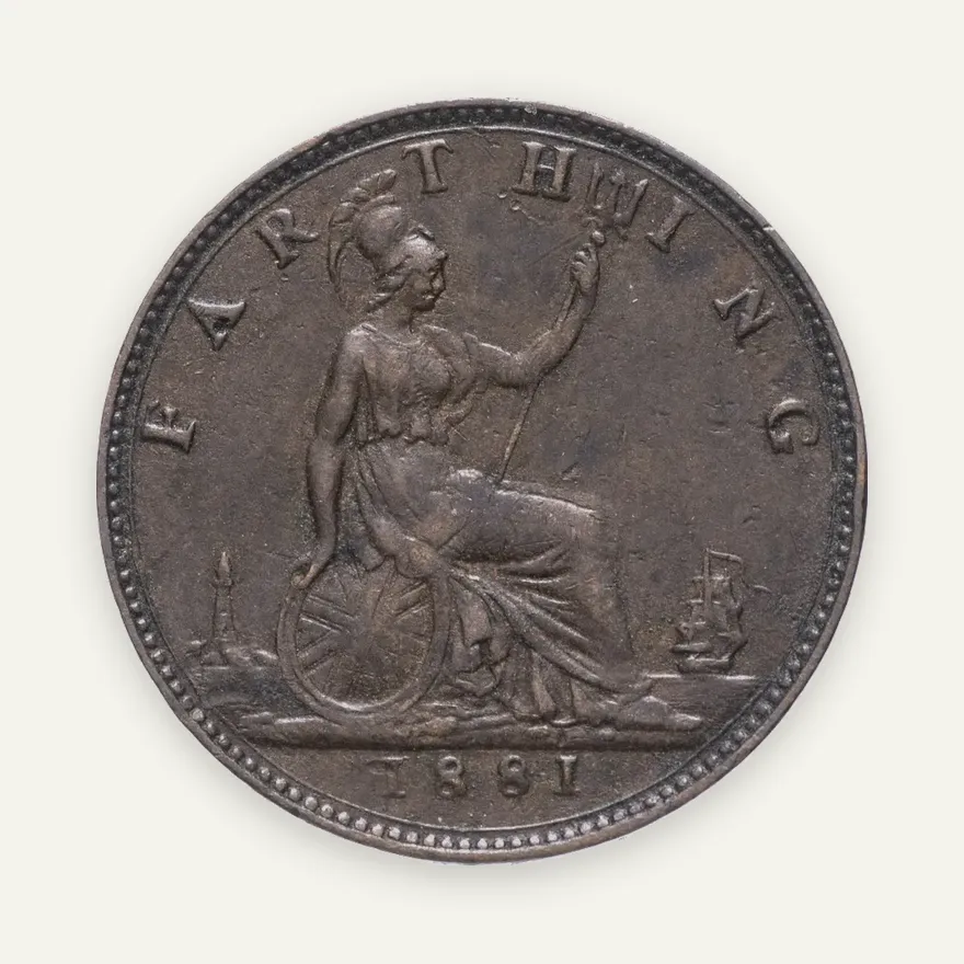 Великобритания 1 фартинг (farthing) 1881, реверс