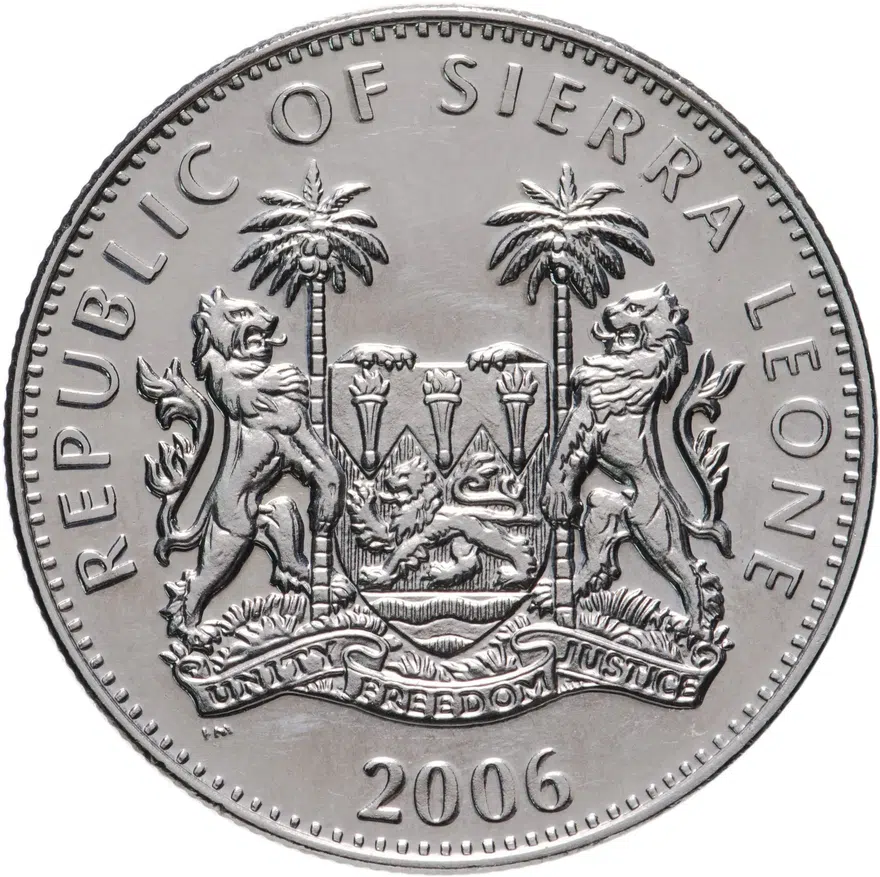 Сьерра-Леоне 1 доллар (dollar) 2006  Животные - Шимпанзе, реверс