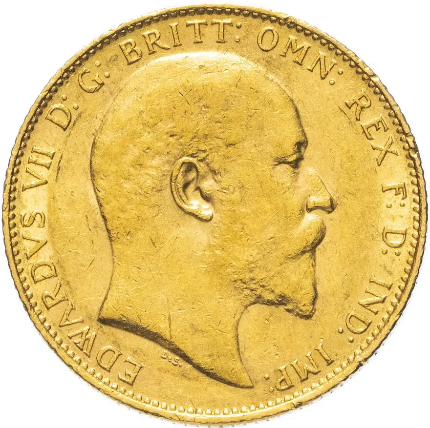 Великобритания, соверен (sovereign) 1909, реверс