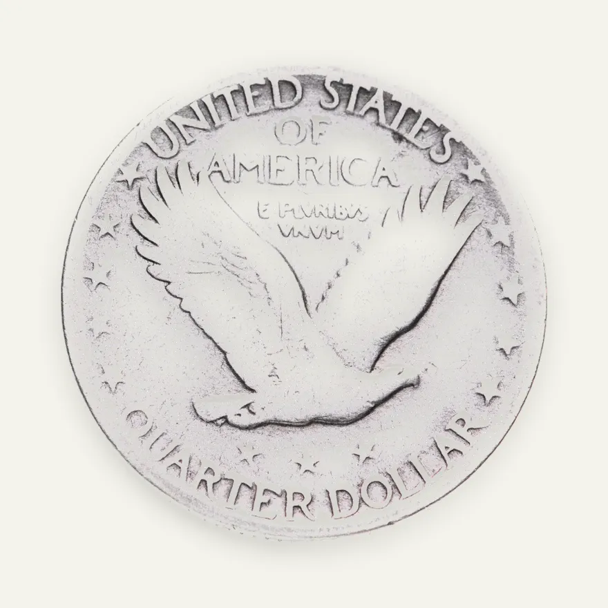 США 25 центов (квотер, 1/4 доллара, quarter dollar) 1925  Standing Liberty Quarter, реверс