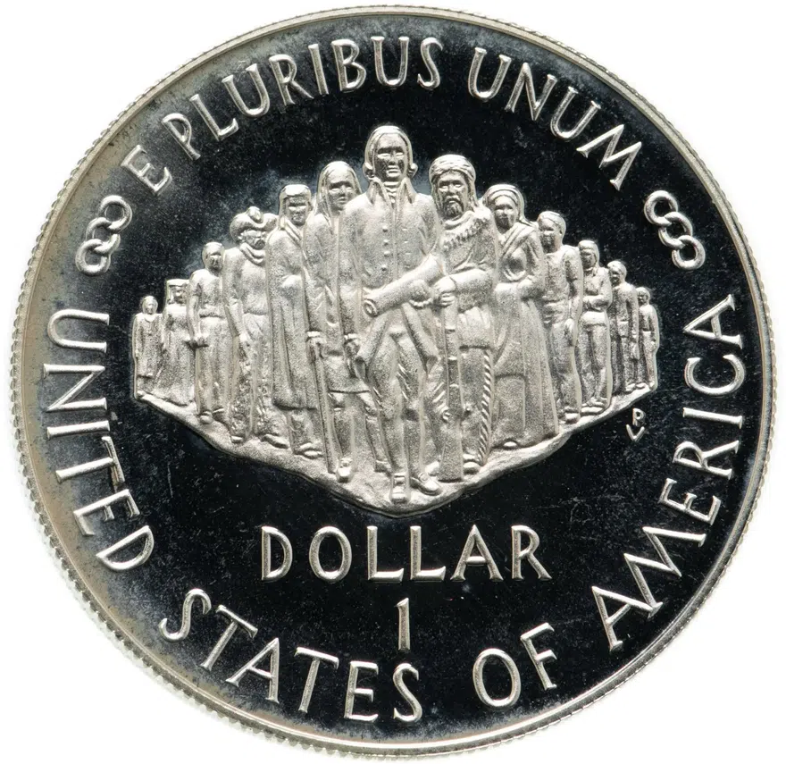 США 1 доллар (dollar) 1987 S Constitution (200 лет Конституции США) знак монетного двора "S" - Сан-Франциско, аверс