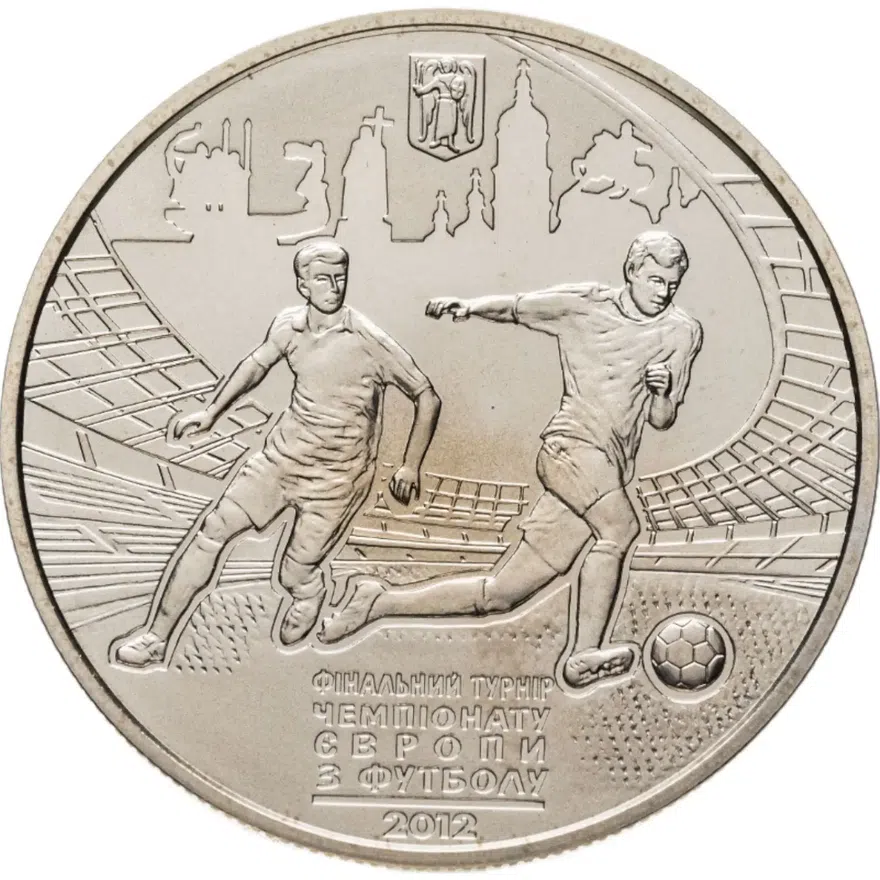 Украина 5 гривен 2011   Финальный турнир чемпионата Европы по футболу 2012, Киев, аверс