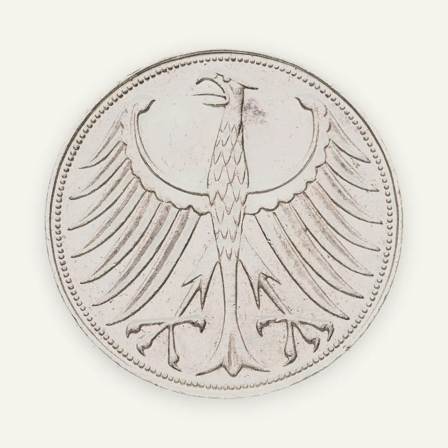Германия 5 марок 1960 "F", реверс