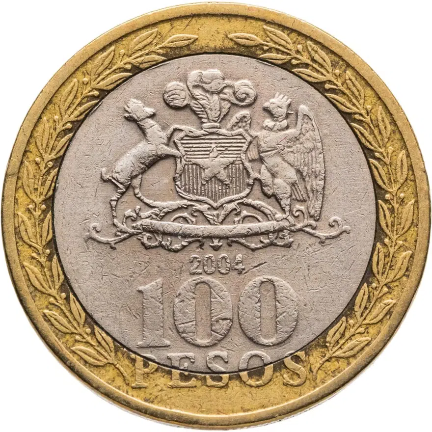 Чили 100 песо (pesos) 2004, аверс