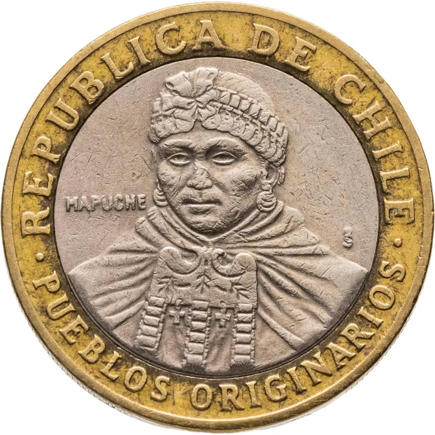 Чили 100 песо (pesos) 2004, реверс