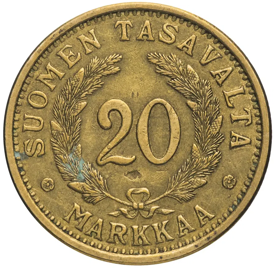 Финляндия 20 марок (markkaa) 1938, реверс