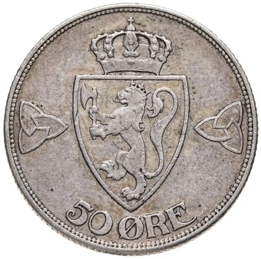 Норвегия 50 эре (ore) 1912, аверс