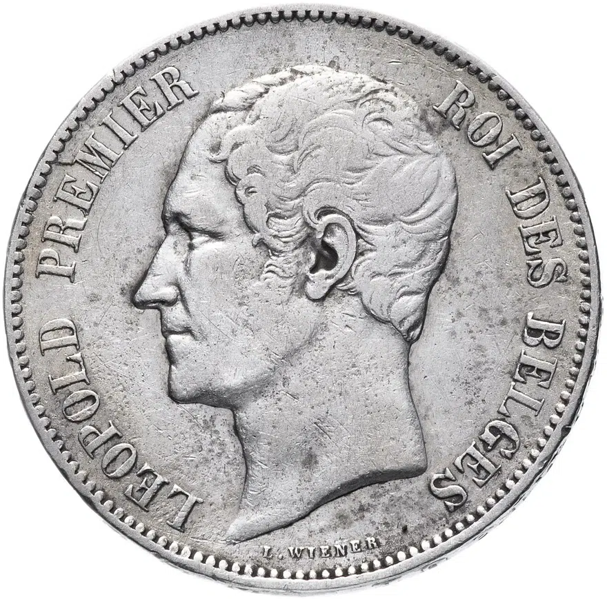 Бельгия 5 франков (francs) 1865