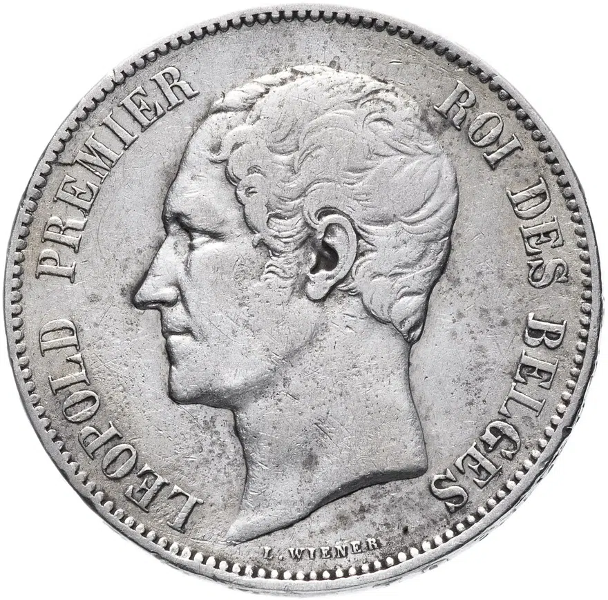 Бельгия 5 франков (francs) 1865, реверс