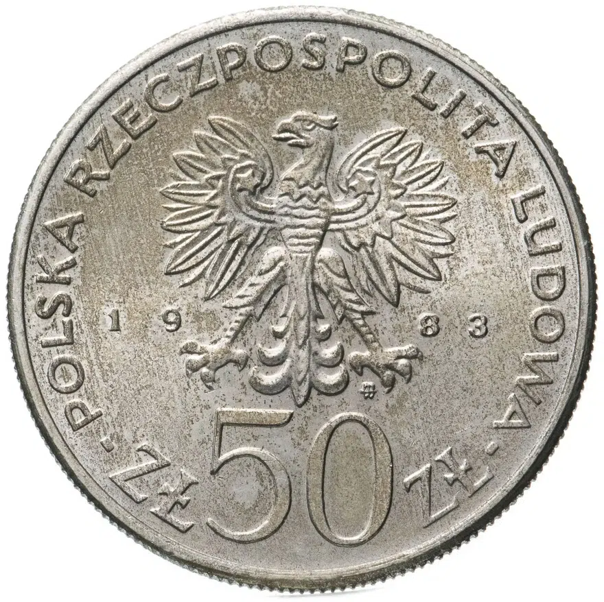 Польша 50 злотых (zlotych) 1983  150 лет Большому театру, реверс
