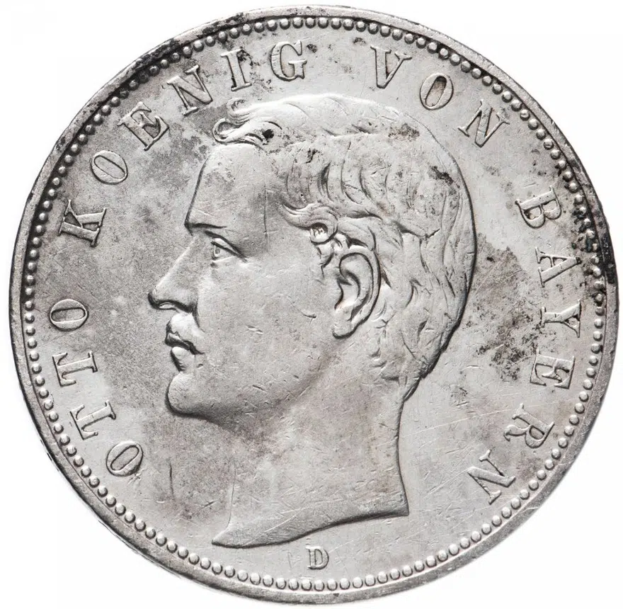 Германия (Империя) 5 марок (mark) 1908, аверс