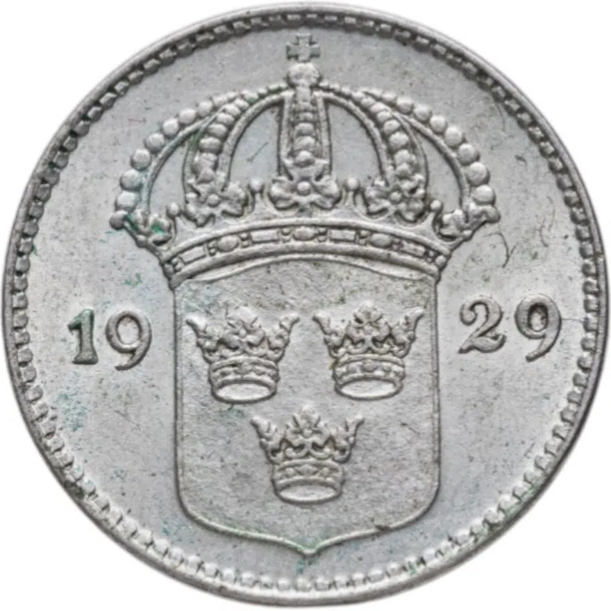 Швеция 10 эре (ore) 1929, реверс