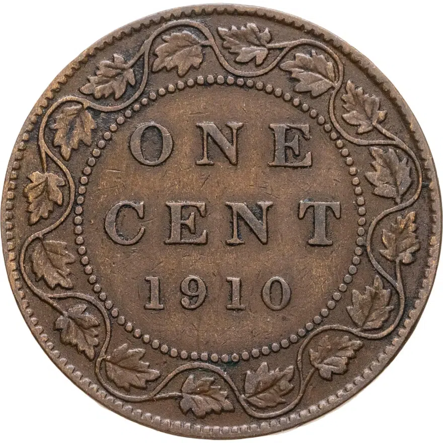Канада 1 цент (cent) 1910, реверс