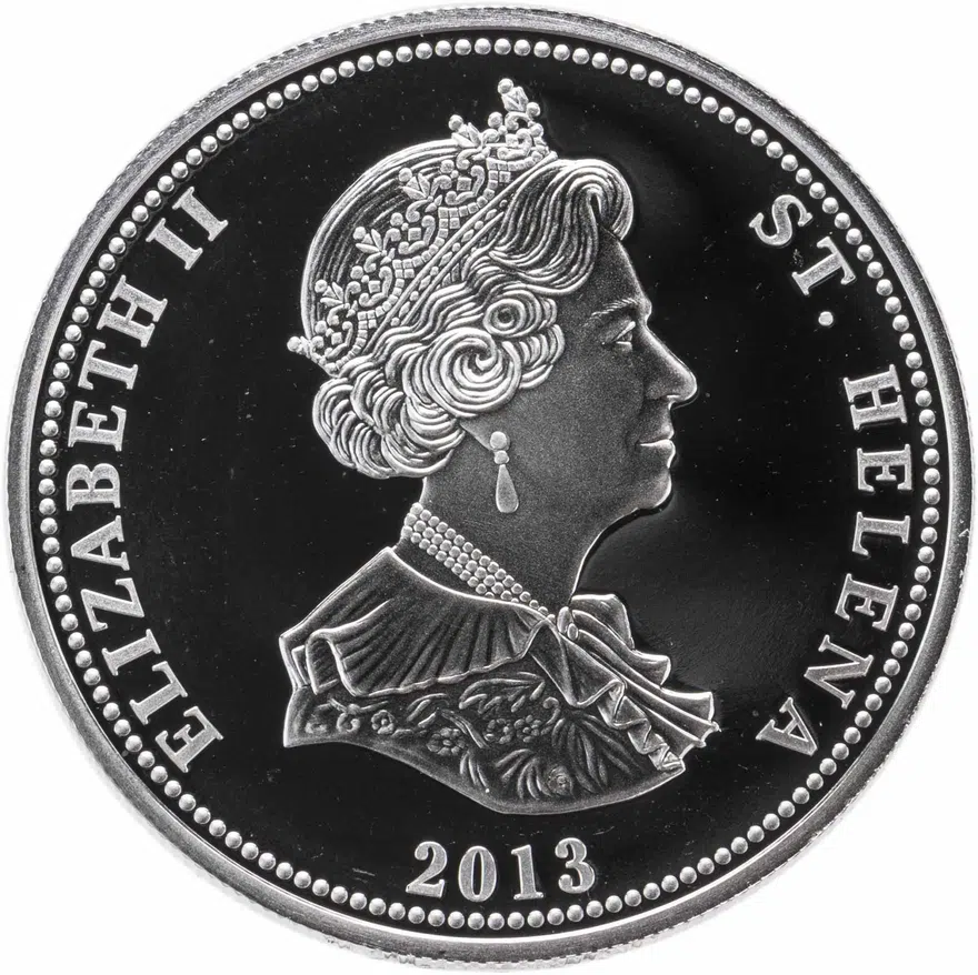 Остров Святой Елены 25 пенсов (pence) 2013  Наполеоновские войны - Наполеон на смертном одре, реверс