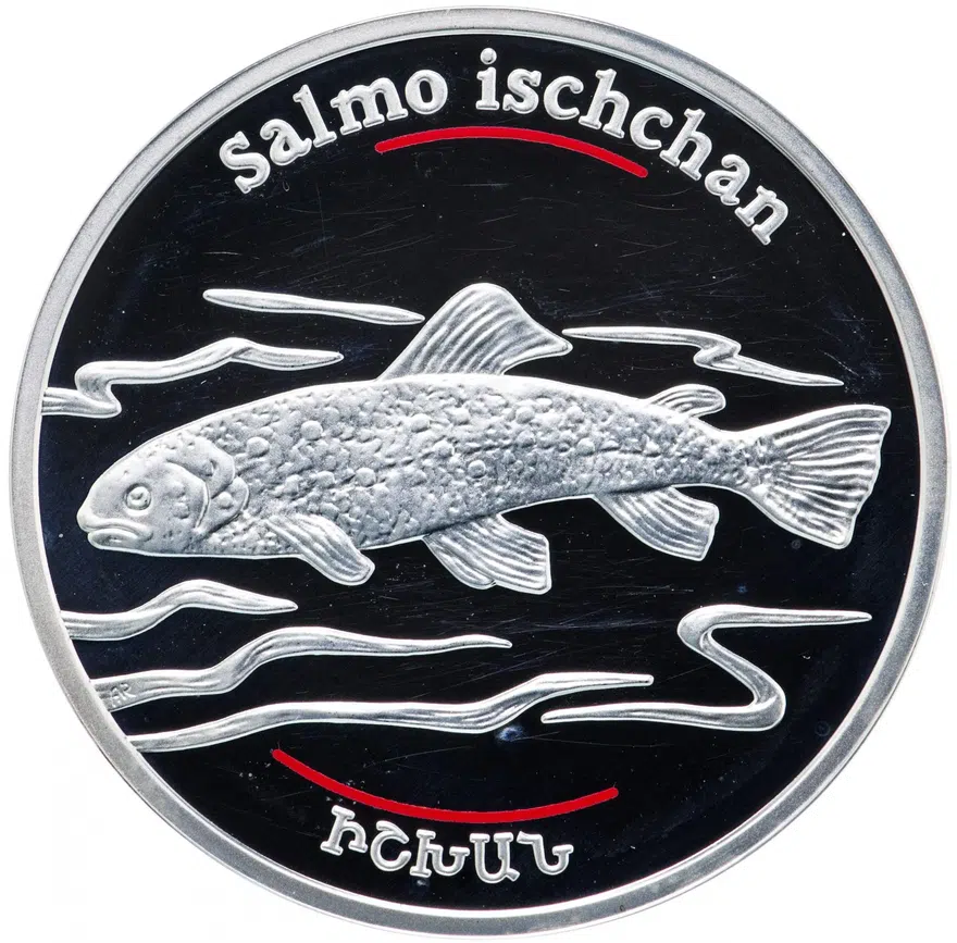 Армения 100 драмов 2007  Дикий мир Кавказа - Ишхан (Salmo ischchan)