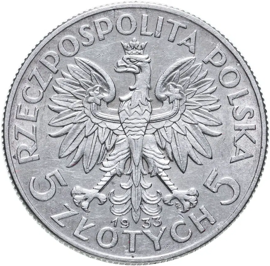 Польша 5 злотых (zlotych) 1933  Королева Ядвига, реверс