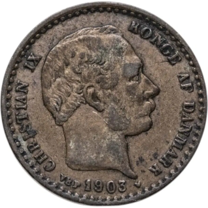 Дания 10 эре (ore) 1903, реверс