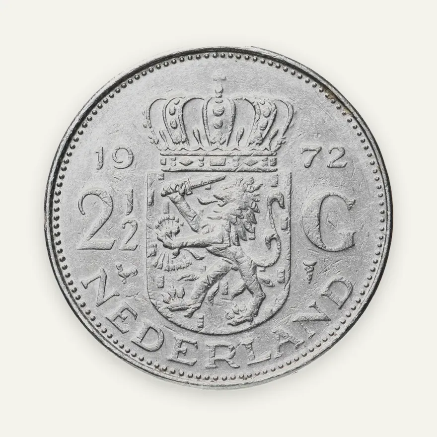 Нидерланды 2 1/2 гульдена (gulden) 1972, аверс