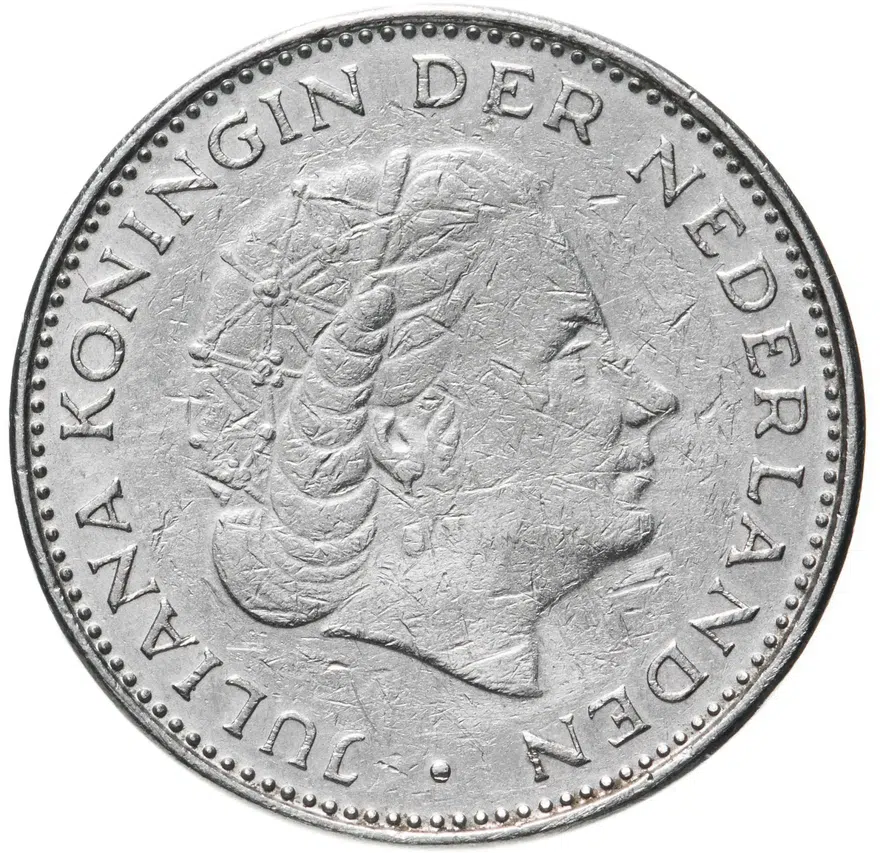 Нидерланды 2 1/2 гульдена (gulden) 1972, реверс