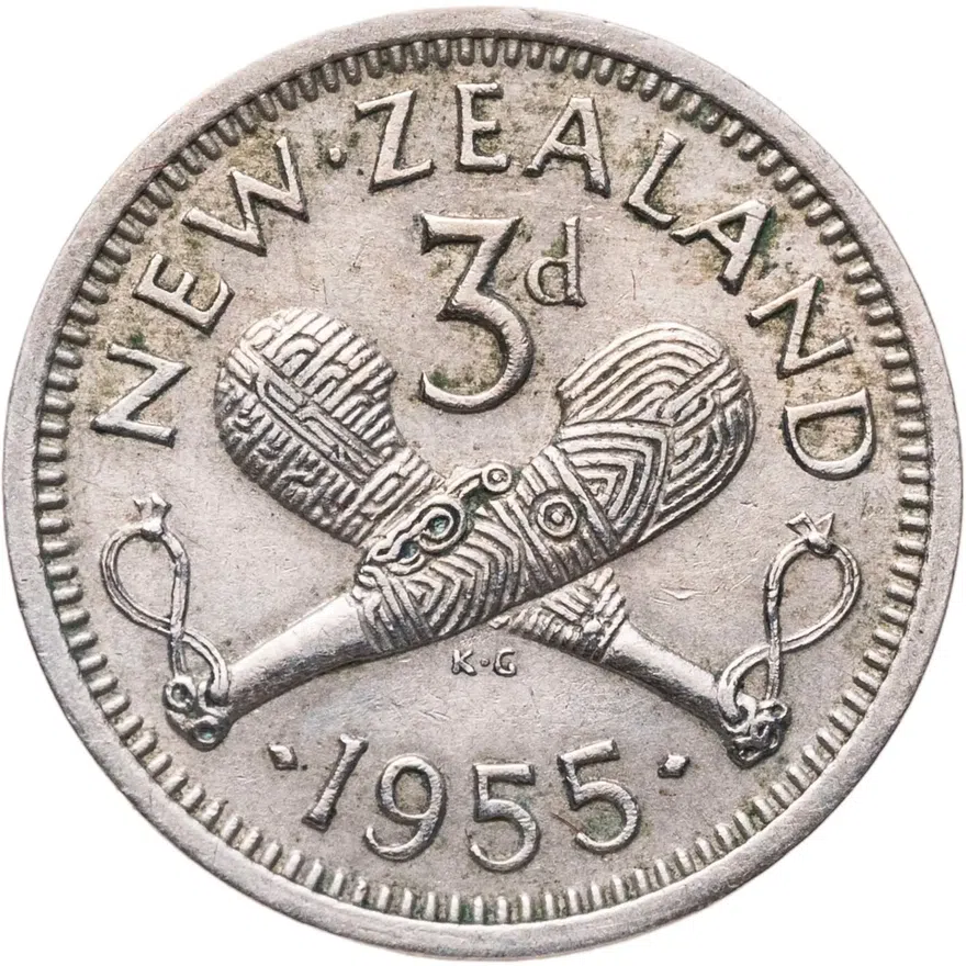 Новая Зеландия 3 пенса (pence) 1955, реверс