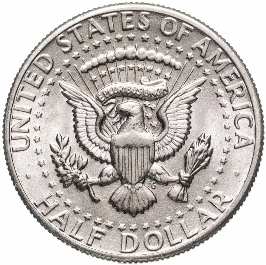 США 50 центов (1/2 доллара, half dollar) 1971 D Kennedy Half Dollar (Кеннеди) знак монетного двора "D" - Денвер, реверс