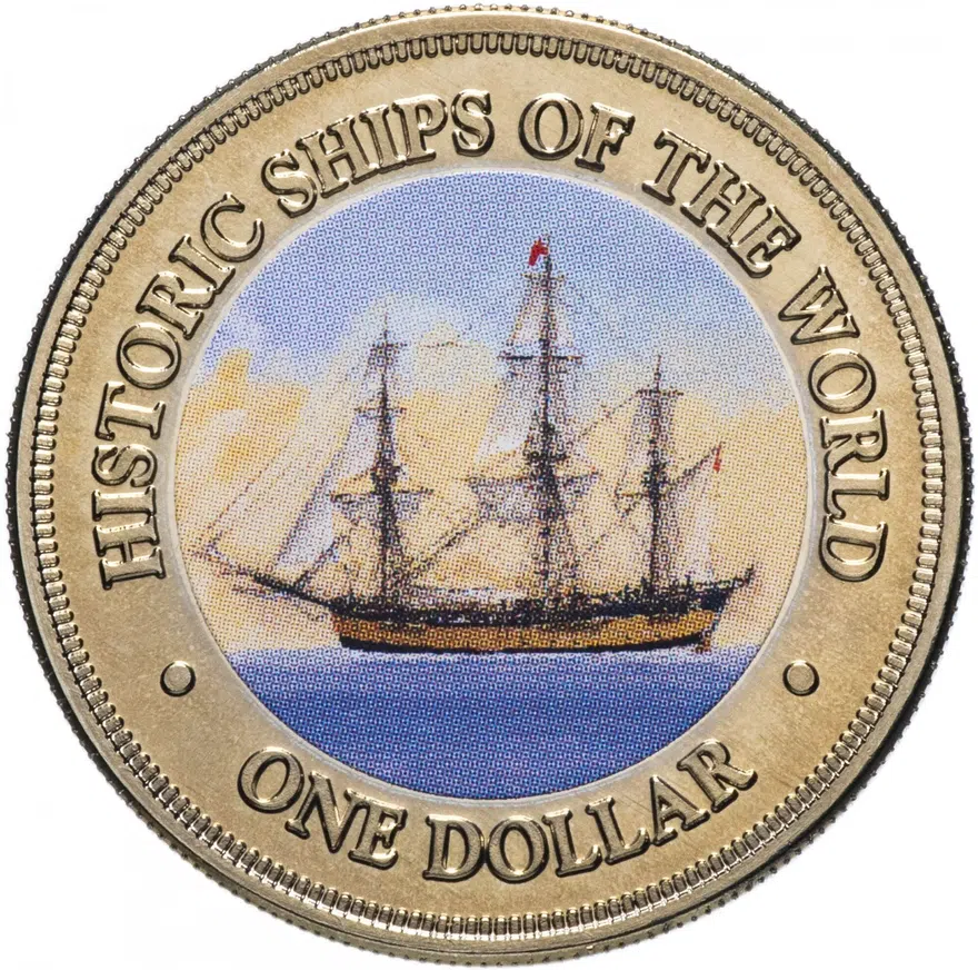 Острова Кука 1 доллар (dollar) 2003 "Исторические корабли"