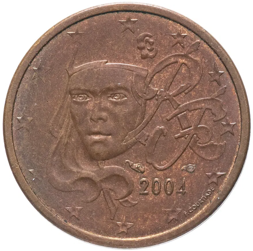 Франция 2 цента (cents) 1999-2019, аверс