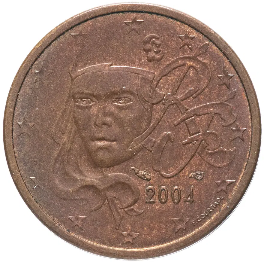 Франция 2 цента (cents) 1999-2019, реверс