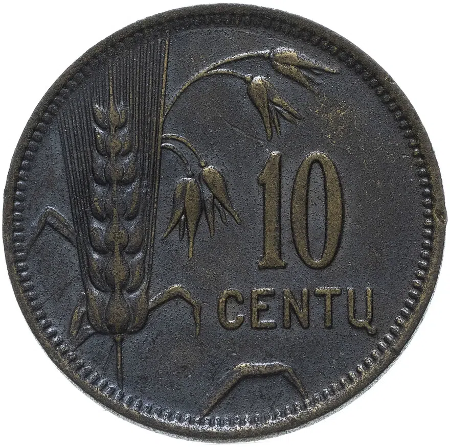 Литва 10 центов (cents) 1925, реверс