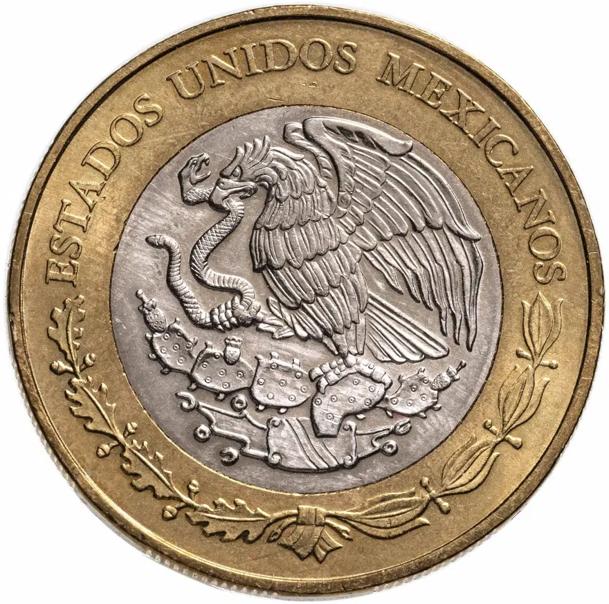 Мексика 20 песо (pesos) 2015  100 лет ВВС Мексики