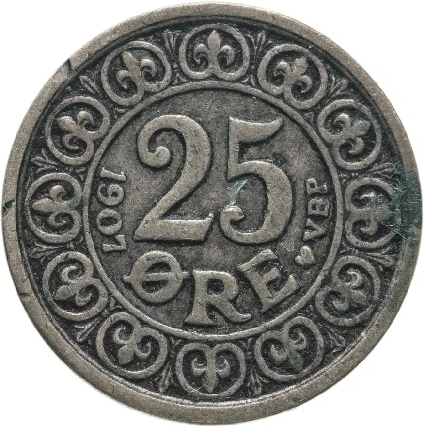 Дания 25 эре (ore) 1907