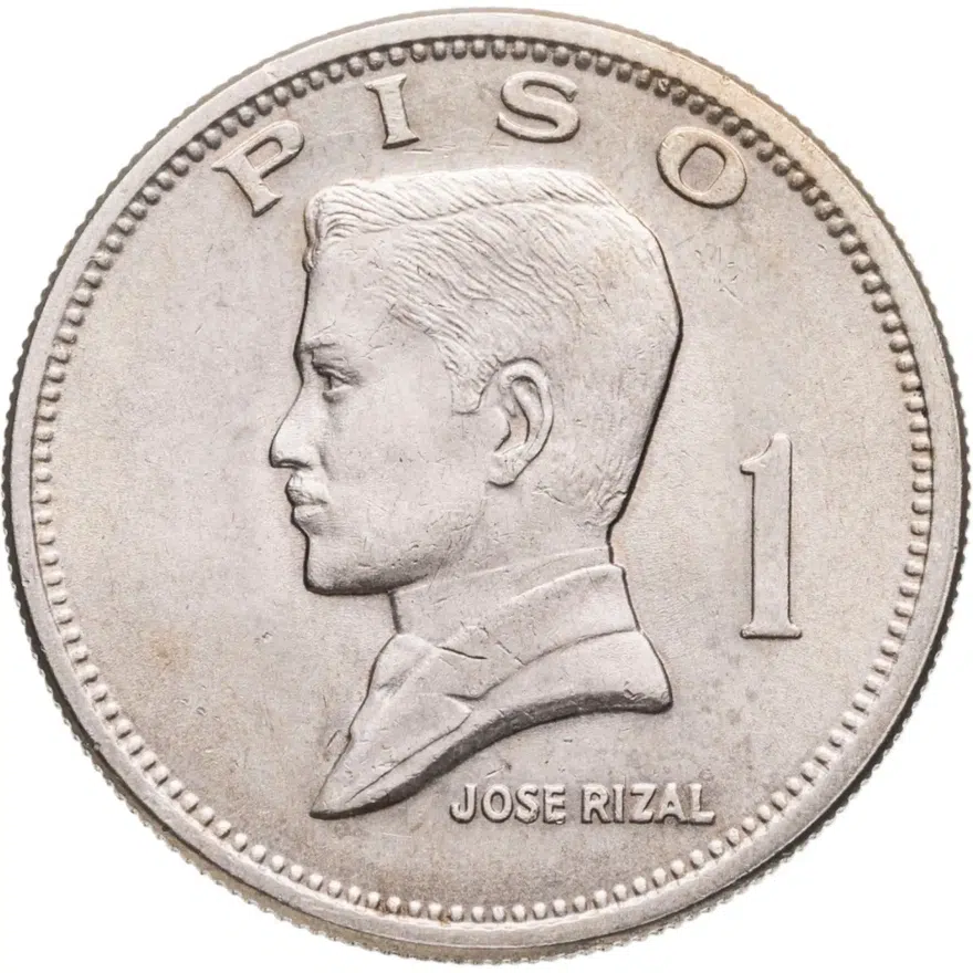 Филиппины 1 песо (piso) 1972 "Хосе Рисаль", аверс