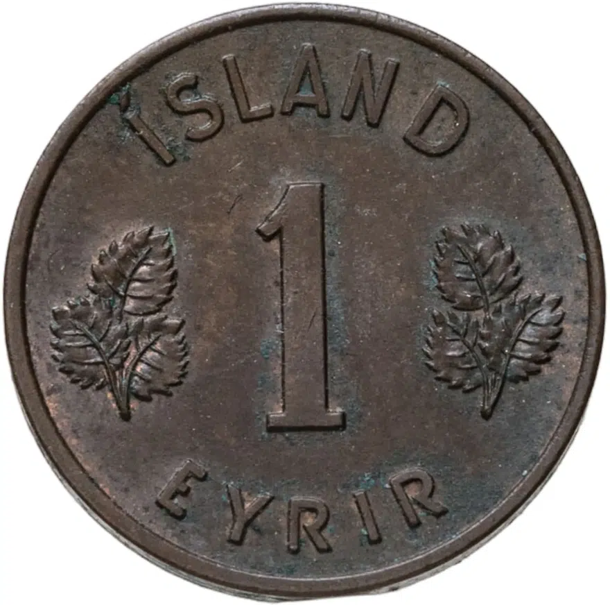 Исландия 1 эйре (eyrir) 1957