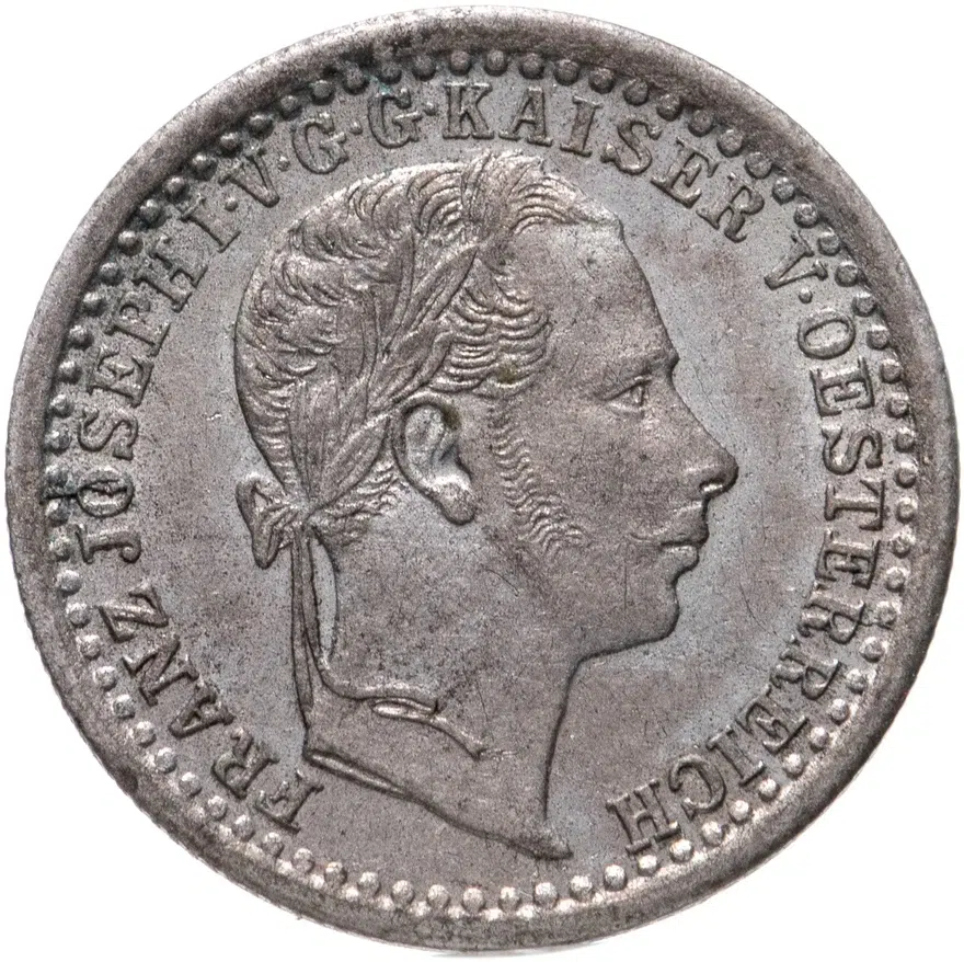 Австрия 5 крейцеров (kreuzer) 1859 A  знак монетного двора "A" - Вена, реверс