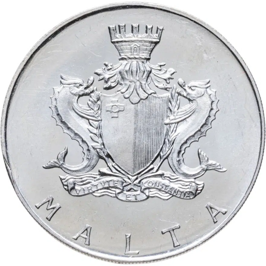 Мальта 4 лиры (liri) 1974 Ворота Коттонеры, реверс