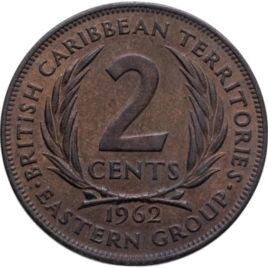 Восточные Карибы 2 цента (cents) 1962