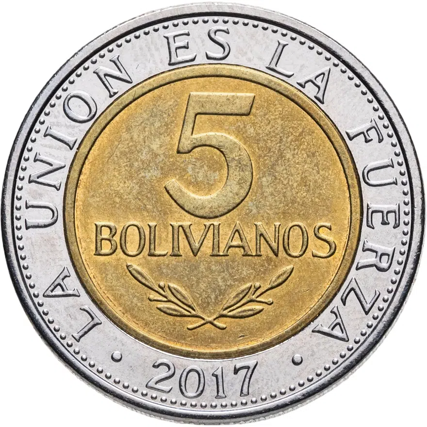 Боливия 5 боливиано (bolivianos) 2017, реверс